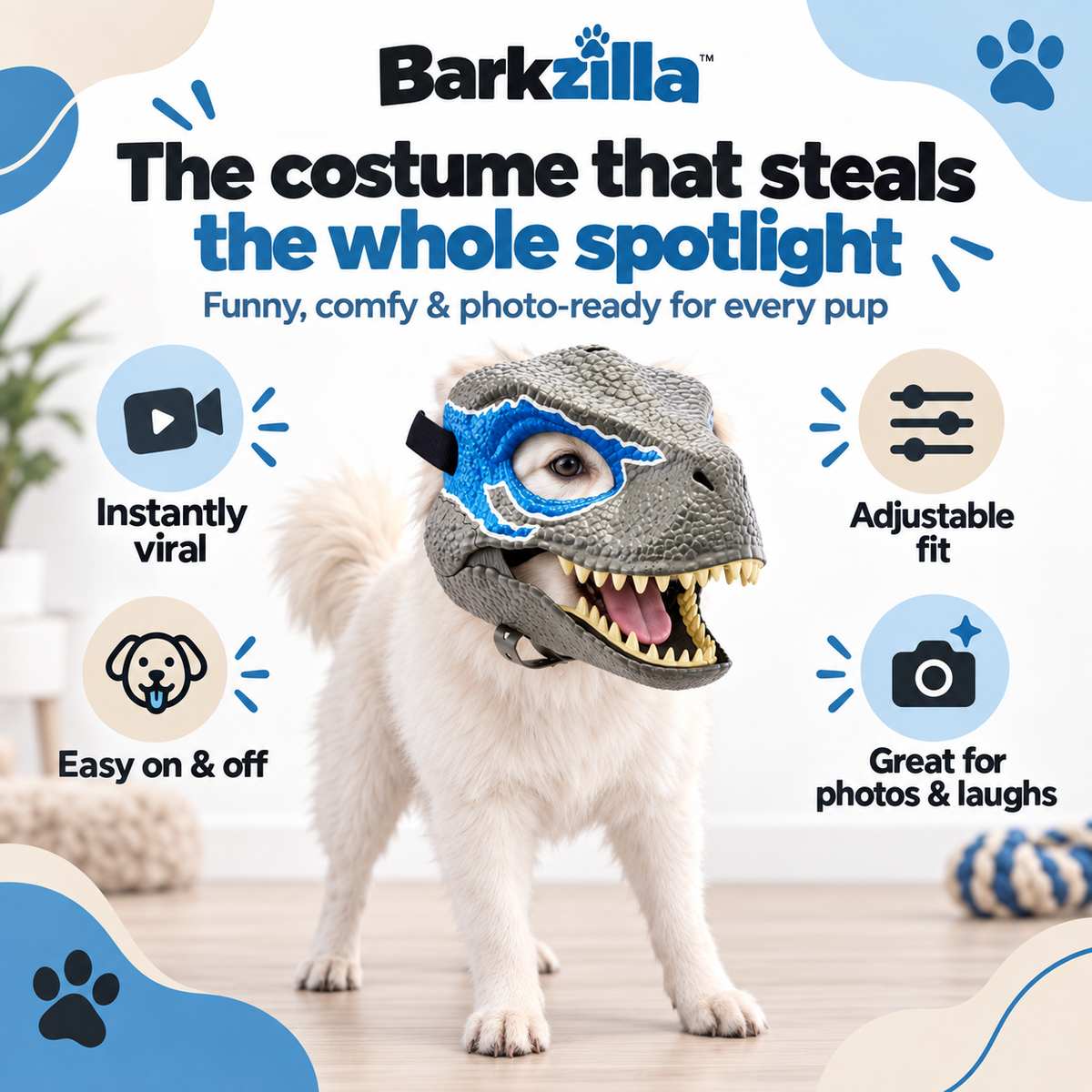 Barkzilla™ Dino Dog Mask
